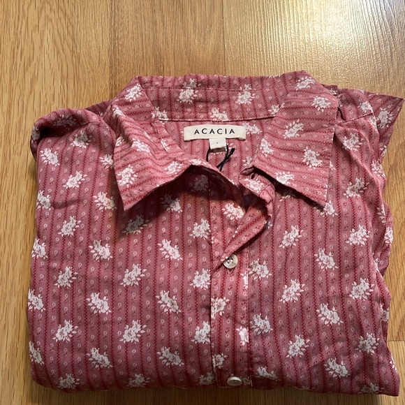 Acacia Mombasa top cover up MOHALA Print Shirt size P cover up SHirt oversized - Picture 3 of 4